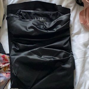 Nicole Miller collection black strapless dress